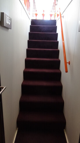 Stairs down to cabins